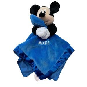 Disney Mickey Mouse Lovey Security Blanket Blue Just Play Rattle Plushy Lovie